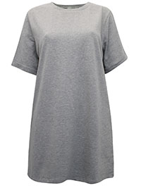 GREY Cotton Rich Mini T-Shirt Dress - Size 4 to 20