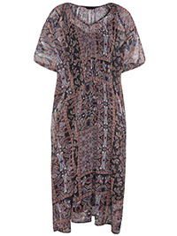 Curve MULTI Paisley Print Sheer Chiffon Dress - Plus Size 20