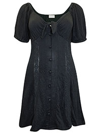 BLACK Lace Panel Mini Dress - Size 4 to 20