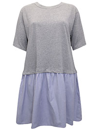 GREY Contrast Hem T-Shirt Dress - Size 6 to 20
