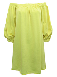 YELLOW Pure Cotton Bardot Mini Sweat Dress - Size 6 to 10