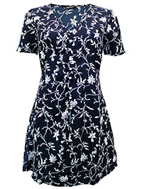 NAVY Floral Print Tie Back Tea Dress - Size 8