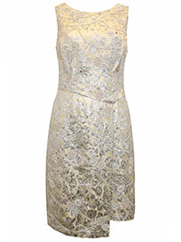 YELLOW Lantana Bead Embellished Sleeveless Shift Dress - Size 12 to 18