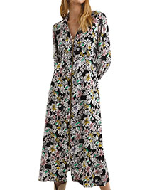 MULTI Open Neck Floral Front Shirt Dress - Plus Size 12 to 32