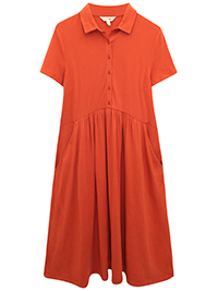 SS ORANGE Cotton Jersey Wood Rush Dress - Size 6 to 26/28