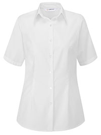 Disley Heritage WHITE Classic Oxford Short Sleeve Moira Blouse - Size 6 to 30
