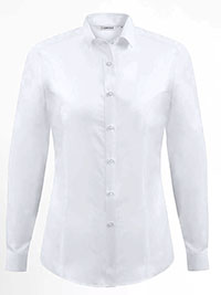 Disley Heritage WHITE Classic Oxford Long Sleeve Moira Blouse - Size 6 to 30