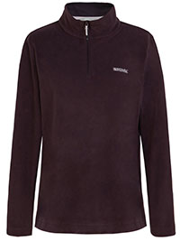 DEEP-PLUM Sweethart Lightweight Half-Zip Fleece - Plus Size 16 to 26