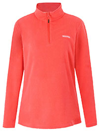 PEACH-BLOOM Sweethart Lightweight Half-Zip Fleece - Plus Size 24 to 26