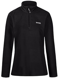 BLACK Sweethart Lightweight Half-Zip Fleece - Plus Size 20 to 26