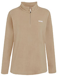 WARM-TAUPE Sweethart Lightweight Half-Zip Fleece - Plus Size 20 to 26