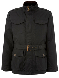 Mens Howick BLACK Funnel Neck Belted Bamford Jacket - Size Medium to XXLarge Mens Howick BLACK Funnel Neck Belted Bamford Jacket - Size Medium to XXLarge