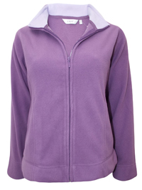 EWM VIOLET Anti-Pill Funnel Neck Fleece Jacket - Size 10/12 to 22/24 (Small to XLarge) EWM VIOLET Anti-Pill Funnel Neck Fleece Jacket - Size 10/12 to 22/24 (Small to XLarge)