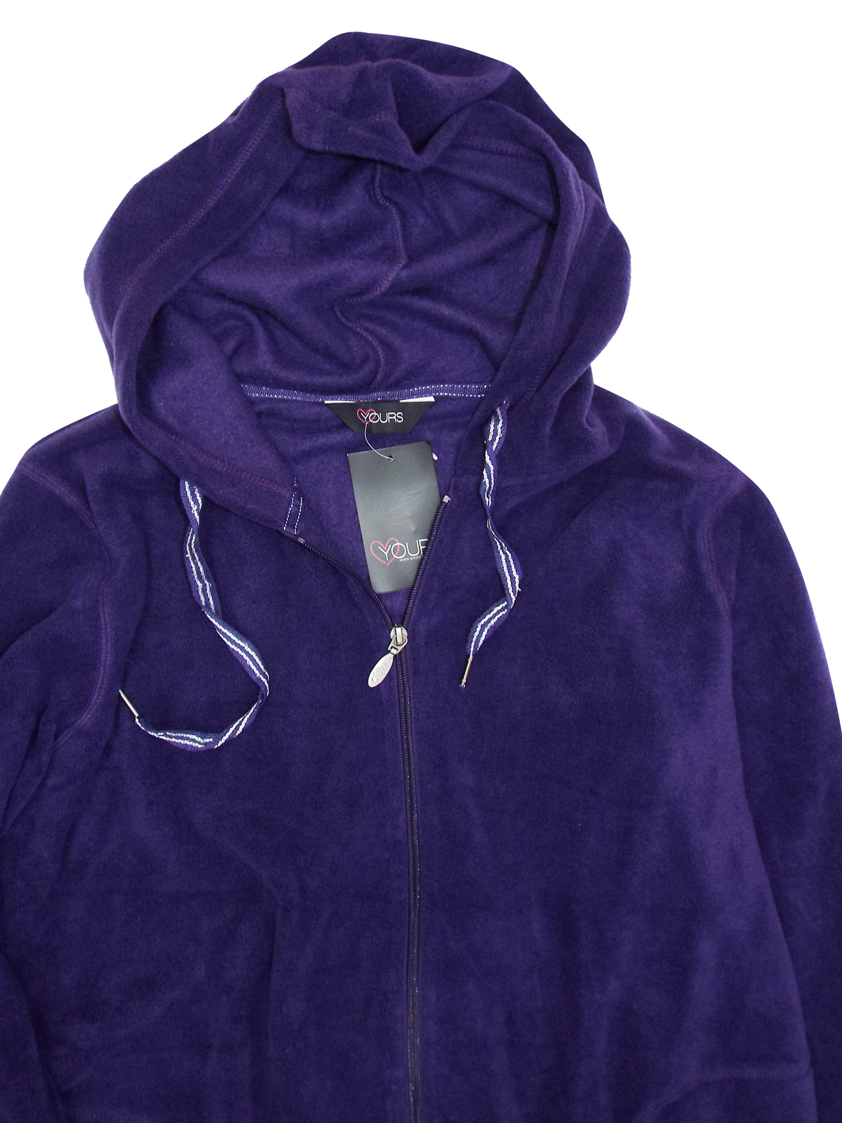 CURVE - - PURPLE Hooded Fleece Jacket - Plus Size 18 to 26/28