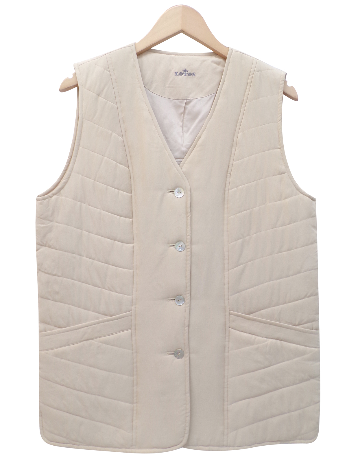 Lotos - - Lotos SAND Pure Silk Quilted Button Through Gilet Jacket ...