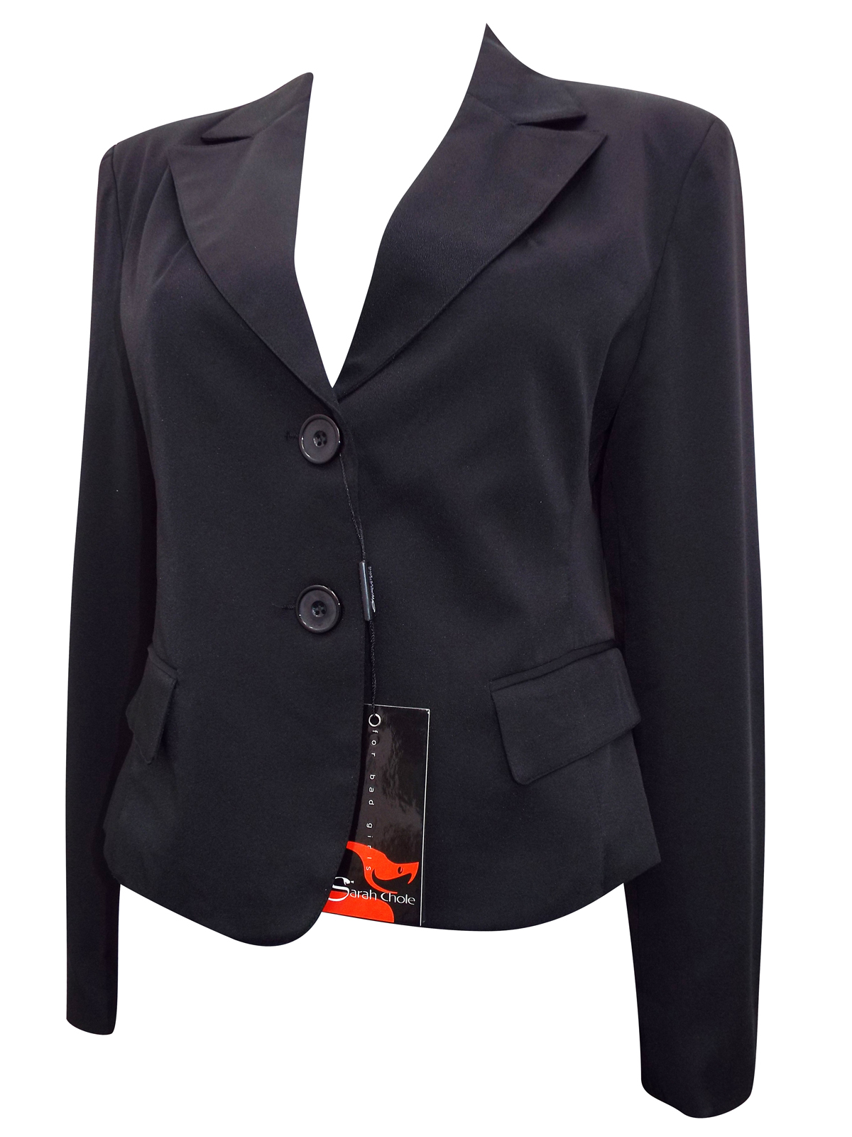 Sarah Chole - - Sarah Chole BLACK Long Sleeve Blazer Jacket - Size 14 (46)