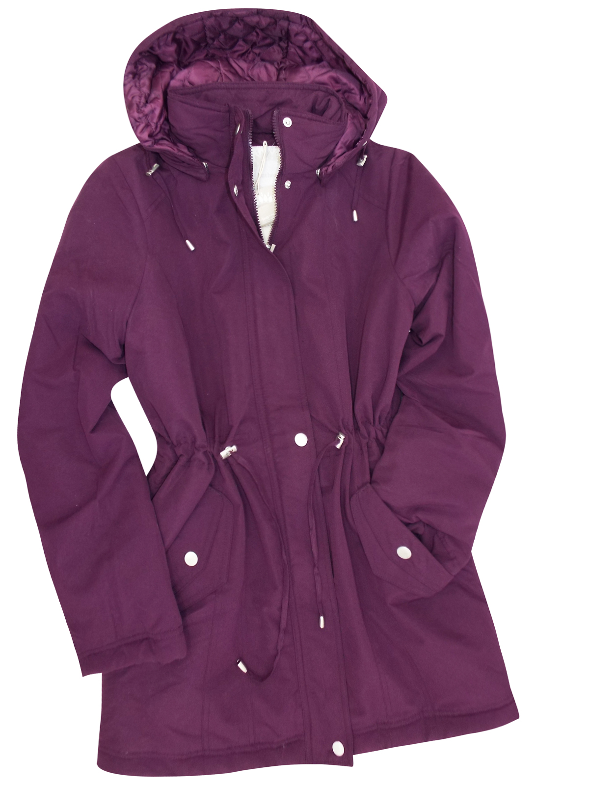 BHS - - BH5 PURPLE Casual Coat with Detachable Hood - Size 8