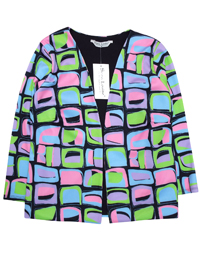 Sara Louise MULTI Block Printed Open Front Jacket - Size Small to XXLarge Sara Louise MULTI Block Printed Open Front Jacket - Size Small to XXLarge