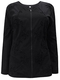M&S BLACK Cornelli Cotton Zip-Through Jacket - Plus Size 14 to 18 M&S BLACK Cornelli Cotton Zip-Through Jacket - Plus Size 14 to 18