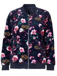 Cellbes NAVY Floral Print Bomber Jacket - Size 12/14 (EU 38/40) Cellbes NAVY Floral Print Bomber Jacket - Size 12/14 (EU 38/40)