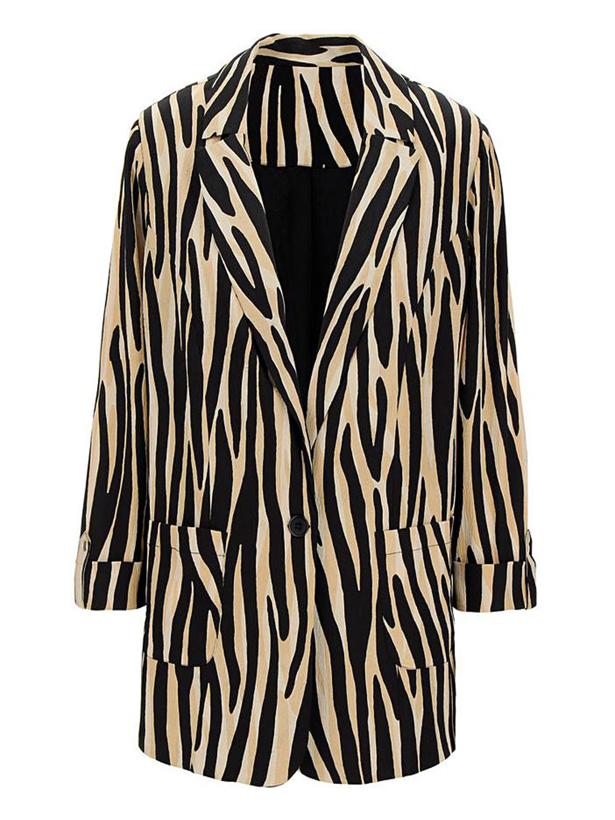 Plus size animal print on sale blazer