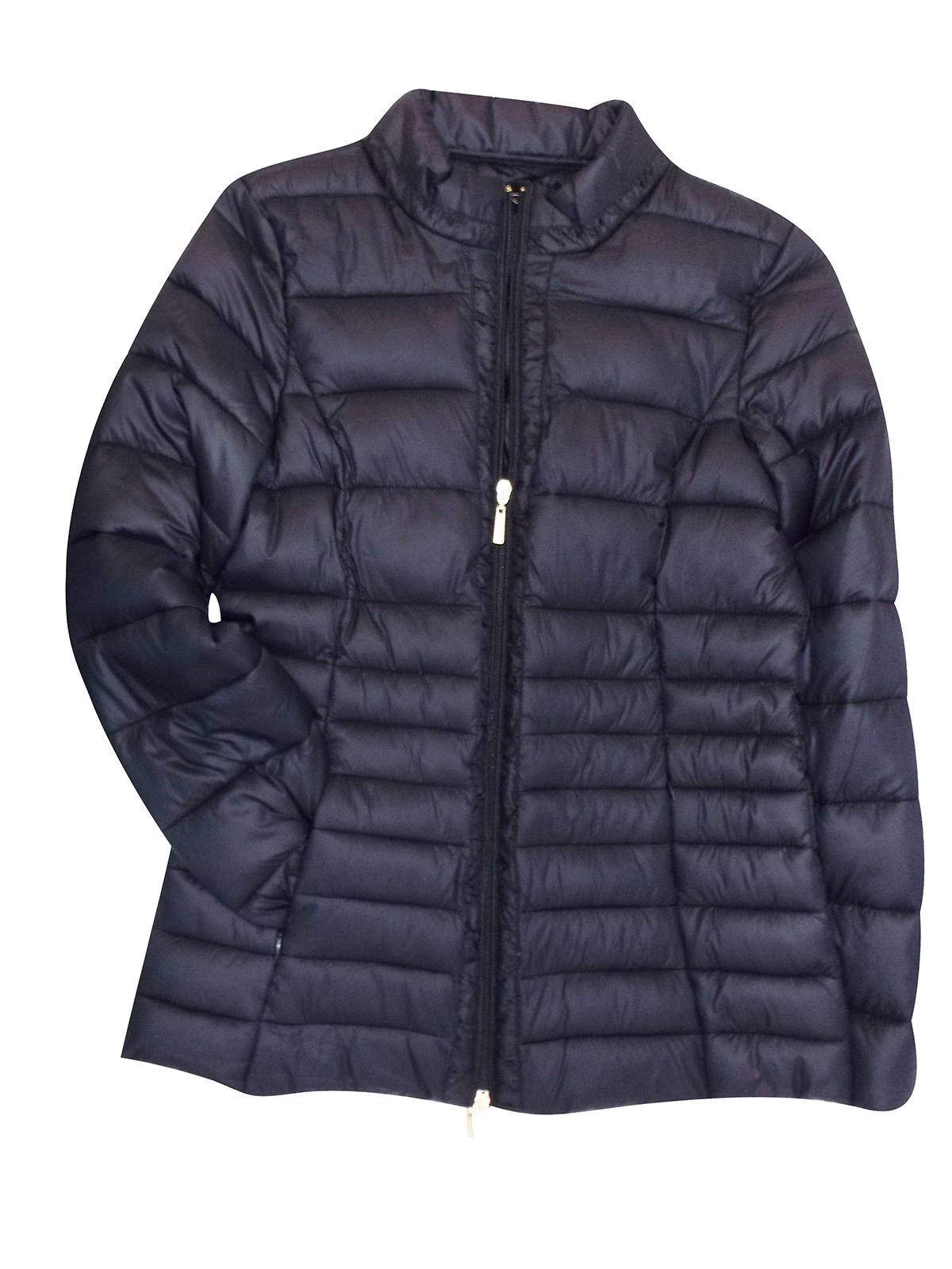 David Barry - - David Barry BLACK Quilted Zip Puffer Jacket - Size 10 to 24