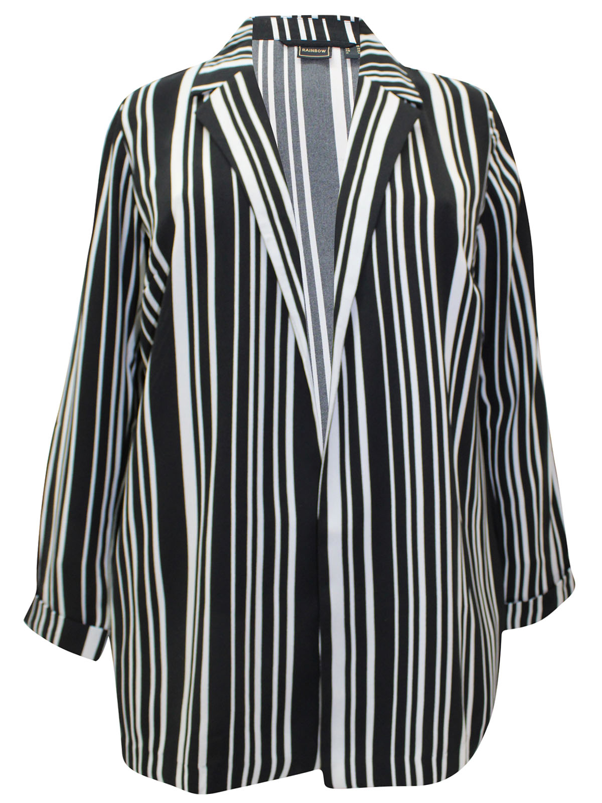 Black Panelled Front Open Jacket