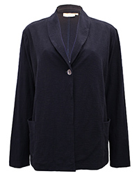 NAVY Pure Cotton Single Button Blazer Jacket - Plus Size 16/18 (L/L1)