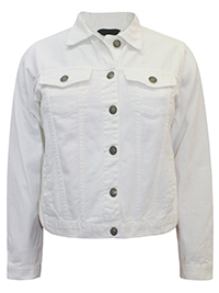 Curve IVORY Pure Cotton Denim Jacket - Plus Size 16 to 26/28