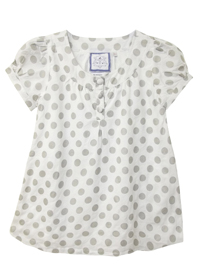 D3benhams Girls White Sparkly Silver Spotted Pure Cotton Smock Top - Age 4yrs to 12yrs D3benhams Girls White Sparkly Silver Spotted Pure Cotton Smock Top - Age 4yrs to 12yrs