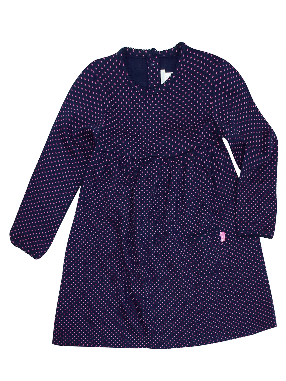 JoJo Maman Bébé Jojo Maman Bébé NAVY Pure Cotton Polka Dot Smock
