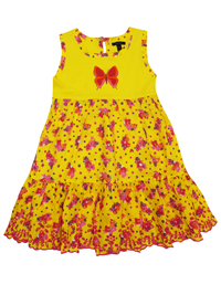 IKKS YELLOW Embellished Floral Print Scallop Embroidered Hem Tunic Dress - Age 2/3yrs to 6/7yrs IKKS YELLOW Embellished Floral Print Scallop Embroidered Hem Tunic Dress - Age 2/3yrs to 6/7yrs