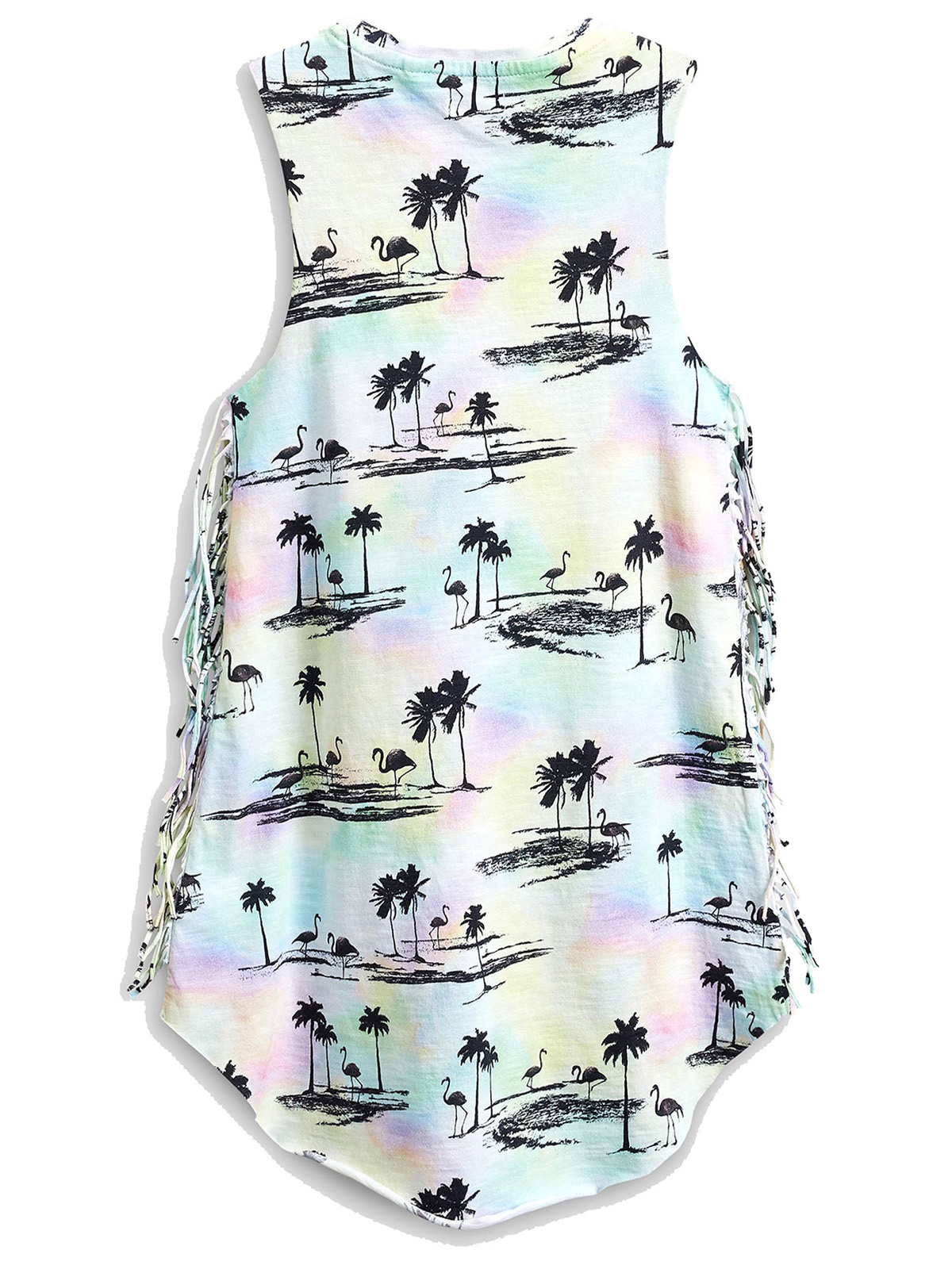 N3XT WHITE Girls Tropical Island Print Vest Top - Size 3yrs to 14yrs