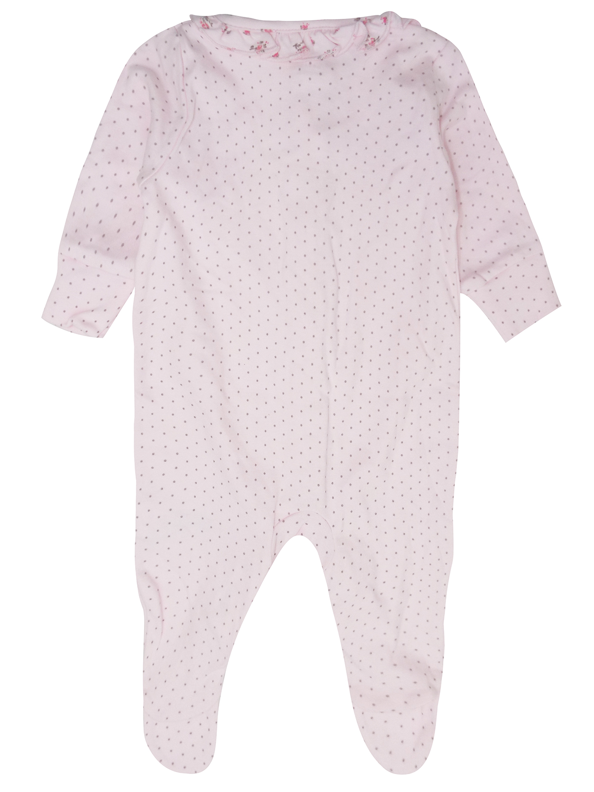 N3XT PINK Baby Girls Frill Trim Polka Dot Sleepsuit - Size 3M