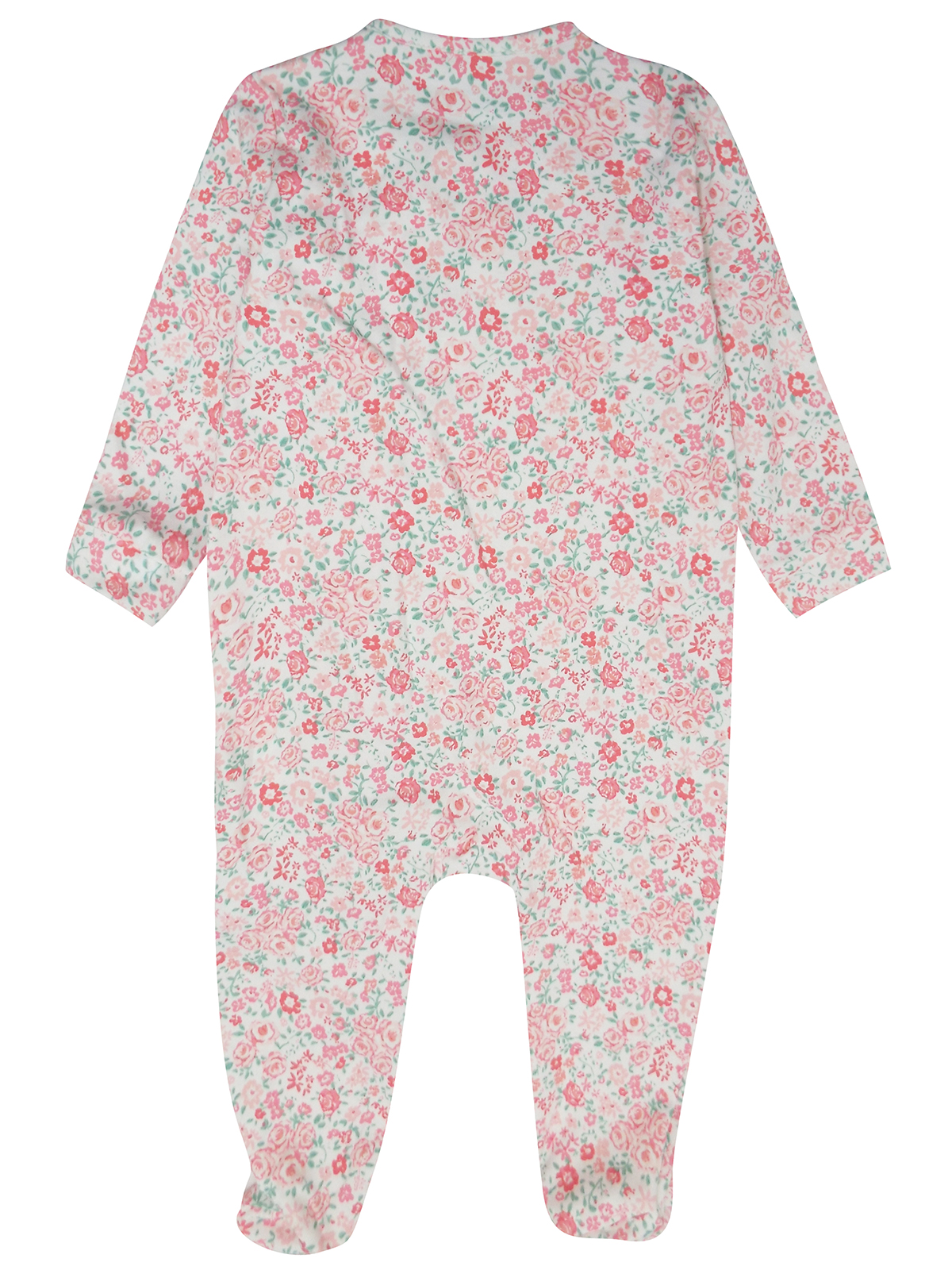 N3XT PINK Baby Girls Floral Print Frill Trim Sleepsuit - Size 6/9M to 9/12M