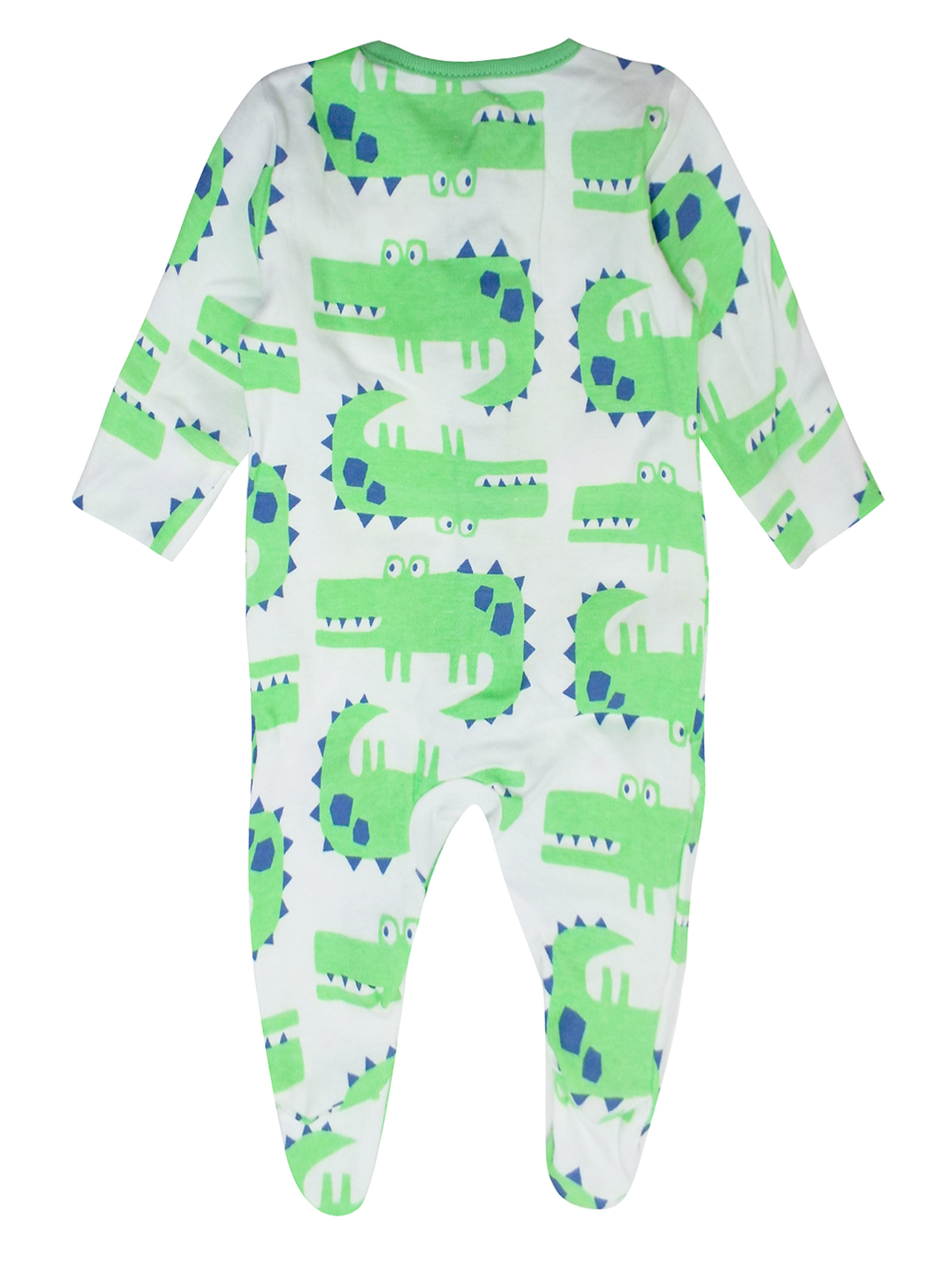 N3XT WHITE Baby Boys Pure Cotton Crocodile Print Sleepsuit - Size First ...