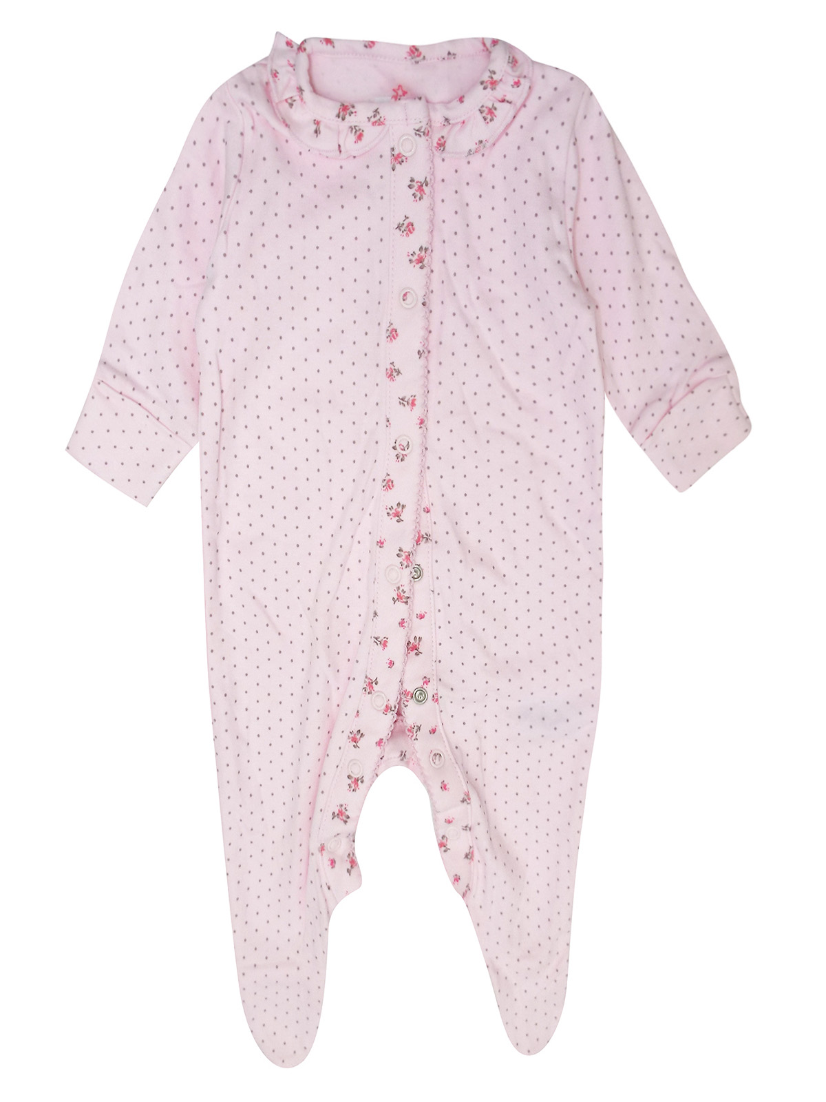 N3XT PINK Baby Girls Polka Dot Frill Trim Sleepsuit - Size 3M