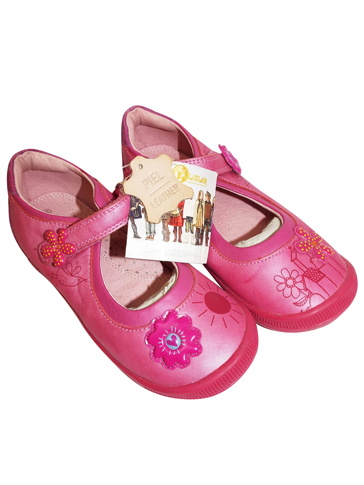 Lea Lelo - - Lea Lelo PINK Girls Floral Mary Jane Shoes - EU Size 29 to 30