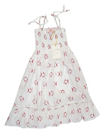 Bathsheba WHITE Girls Pure Cotton Fish Print Smocked Dress - Age 2/3Y to 8/9Y Bathsheba WHITE Girls Pure Cotton Fish Print Smocked Dress - Age 2/3Y to 8/9Y