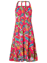 MSN PINK Girls Tropical Print Strappy Maxi Dress - Age 7/8Y to 12/13Y