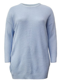 BLUE Essential Knitted Jumper - Plus Size 14/16 to 34/36