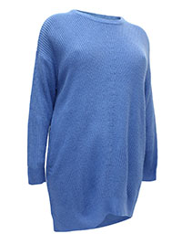 BLUE Knitted Jumper - Plus Size 14/16 to 34/36