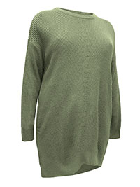 KHAKI Chunky Knitted Jumper - Plus Size 14/16 to 34/36