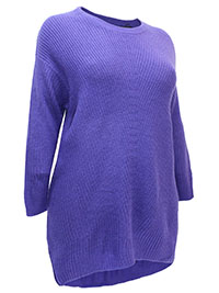 PURPLE Chunky Knitted Jumper - Plus Size 14/16 to 34/36