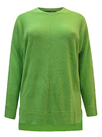 GREEN Front Seam Detail Knitted Jumper - Plus Size 14/16 to 34/36