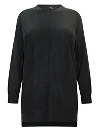 BLACK Front Seam Detail Knitted Jumper - Plus Size 14/16 to 34/36