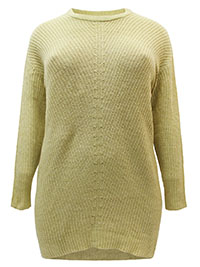 KEY LIME Long Sleeve Chunky Rib Longline Jumper - Plus Size 14/16 to 26/28