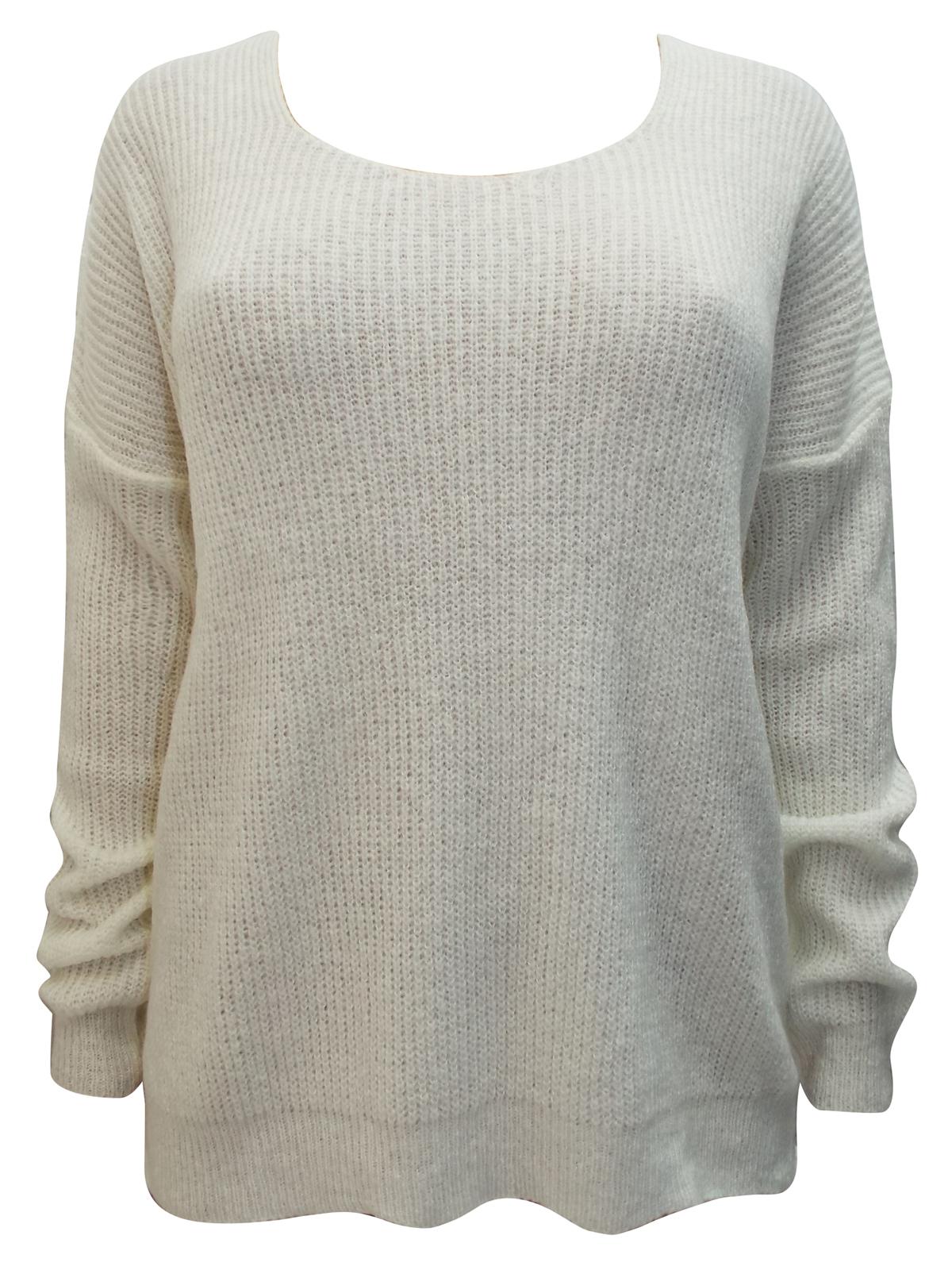 PLUS - - Plus CREAM Super Soft Knitted Boxy Long Sleeve Jumper - Plus ...