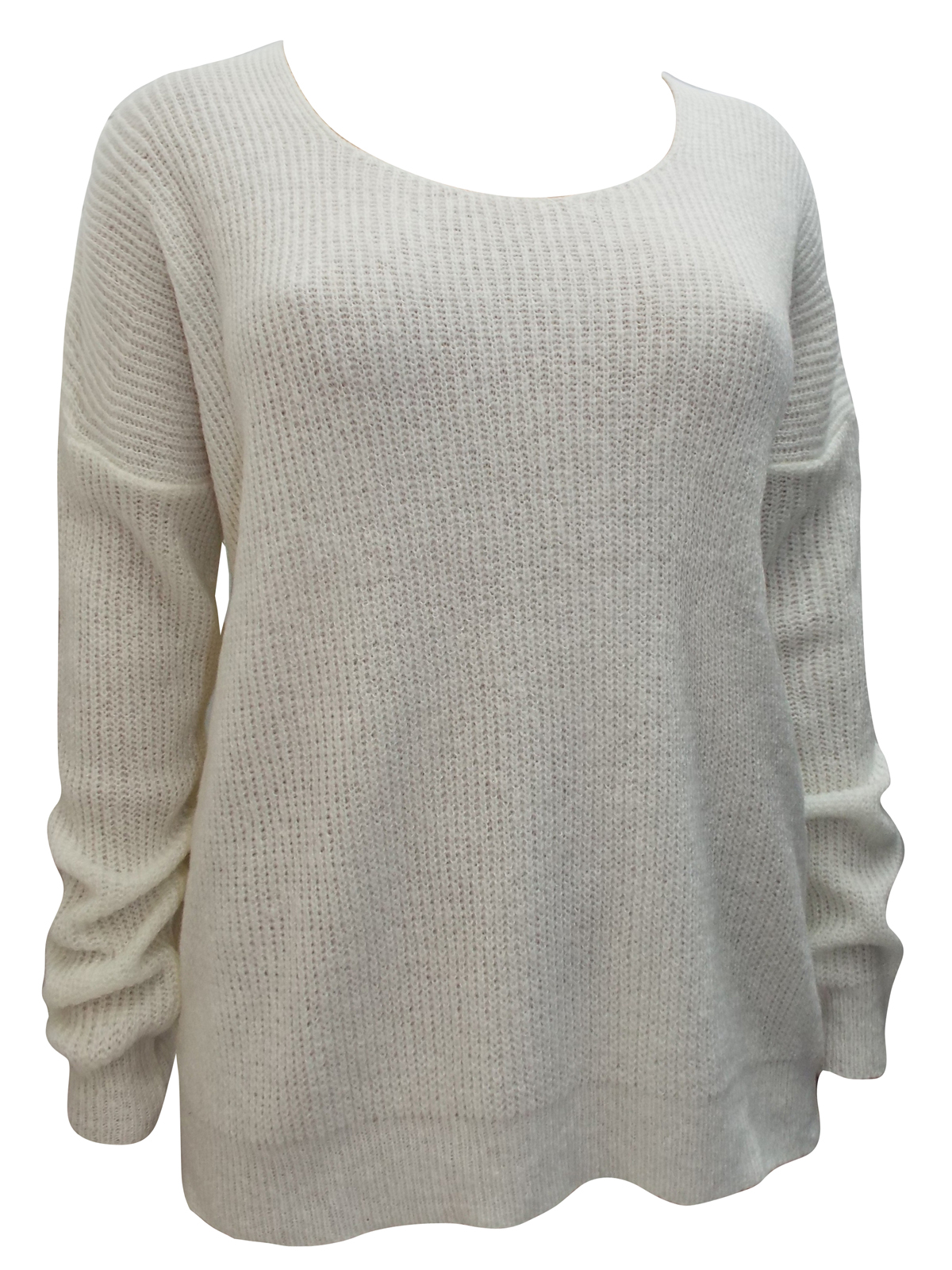 PLUS - - Plus CREAM Super Soft Knitted Boxy Long Sleeve Jumper - Plus ...