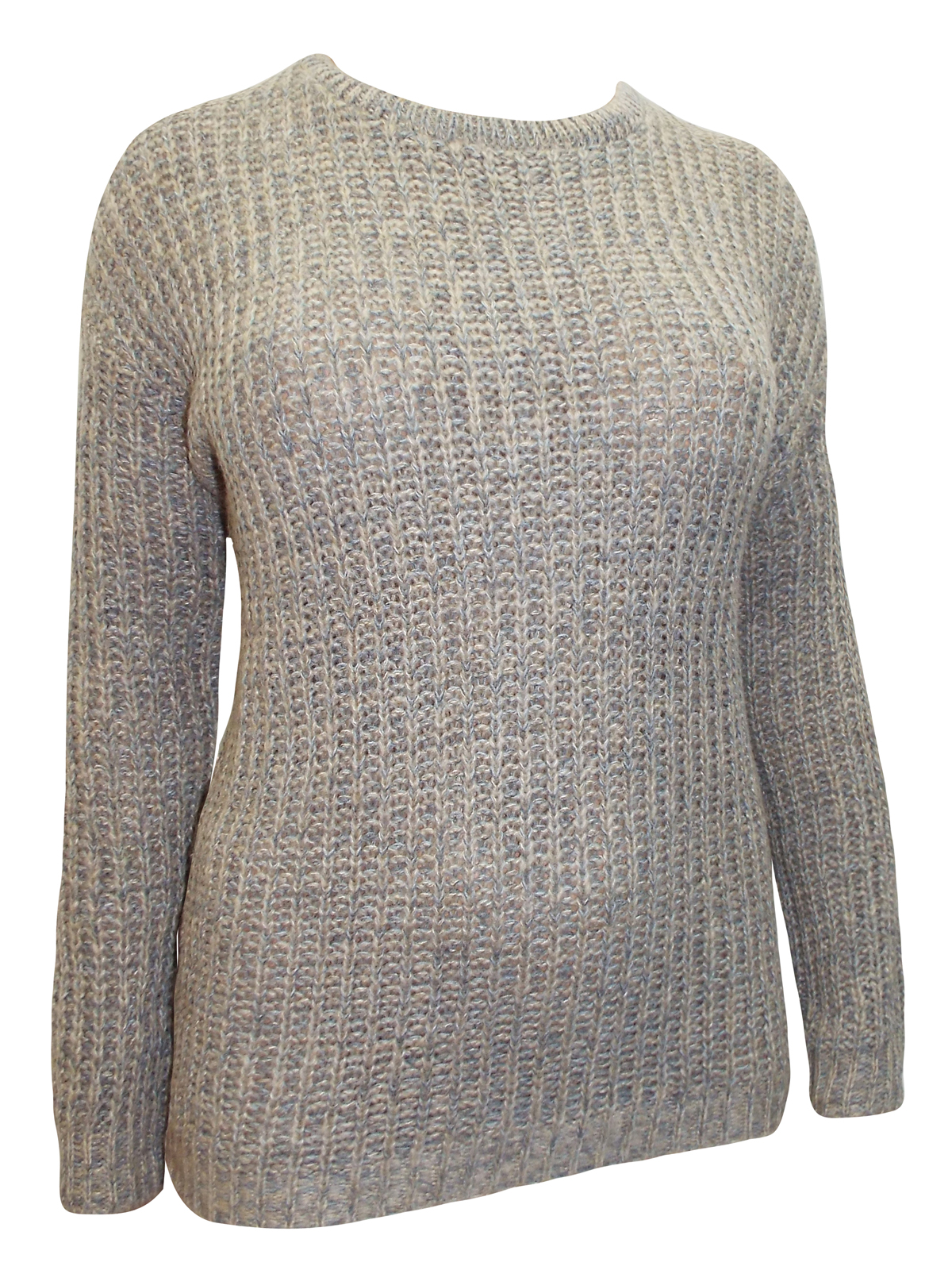 PLUS - - Plus TAUPE Round Neck Cable Knit Jumper - Plus Size 22/24 to ...